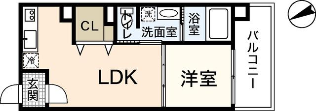 小町グランデ(1LDK/8階)の間取り写真