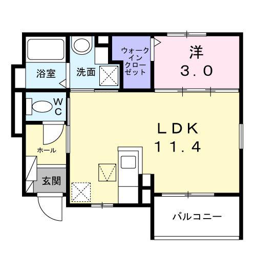 ラ ルミエール メゾンVIII(1LDK/1階)の間取り写真