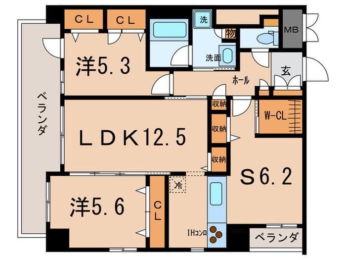 CASA甲子園口I(2SLDK/2階)の間取り写真