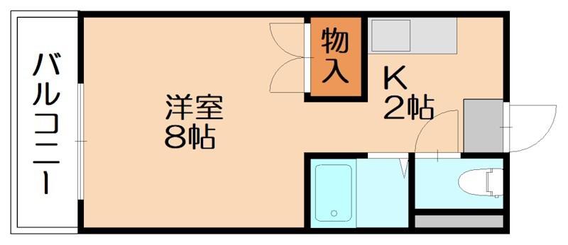 PLイースト原町(1K/4階)の間取り写真