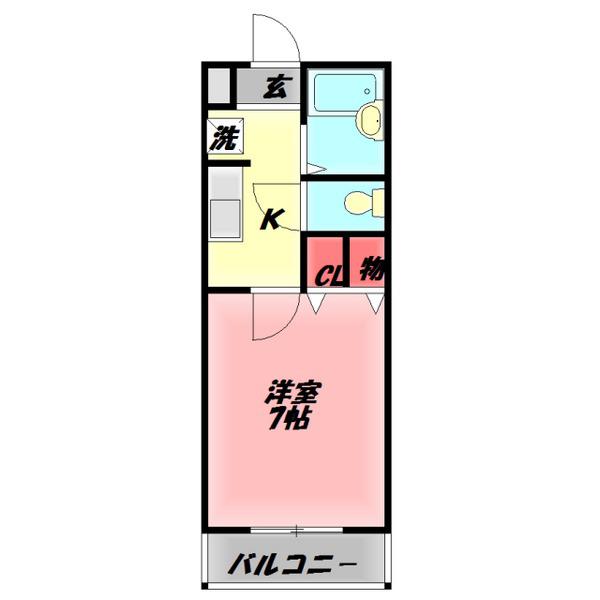 ハイエストキャッスルマンション(1K/2階)の間取り写真
