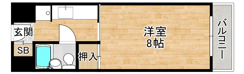 第2ヤングハイツ小野原(1K/2階)の間取り写真