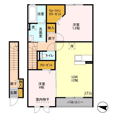 アメニティーハウス II(2LDK/2階)の間取り写真
