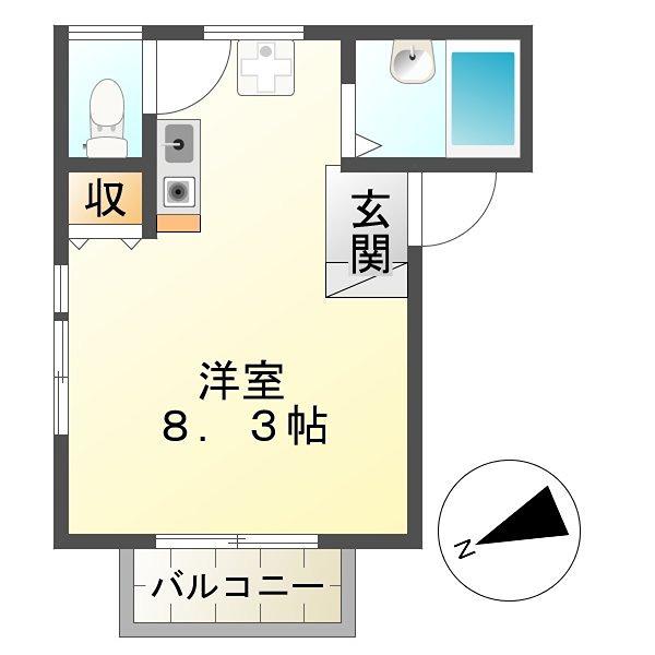 ベルコート中野山王(1K/2階)の間取り写真