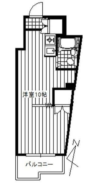 杉山マンション(ワンルーム/3階)の間取り写真