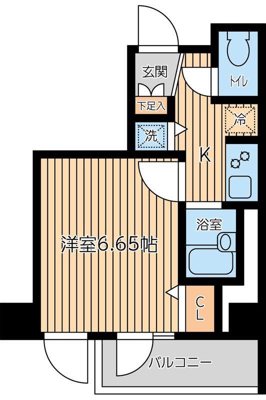 CITY SPIRE新富町(1K/8階)の間取り写真