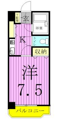 AD日暮(1K/3階)の間取り写真