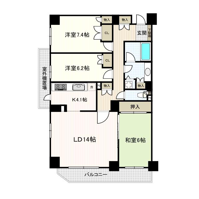 PARK NEWPORT(3LDK/1階)の間取り写真