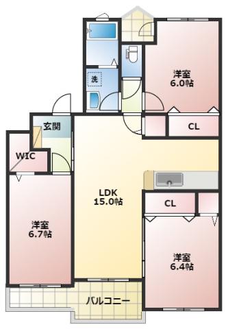 シャルマンIII(3LDK/3階)の間取り写真