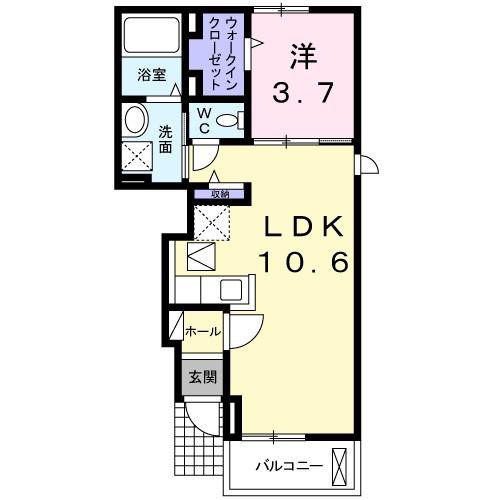 MIRAGE ミラージュ(1LDK/1階)の間取り写真