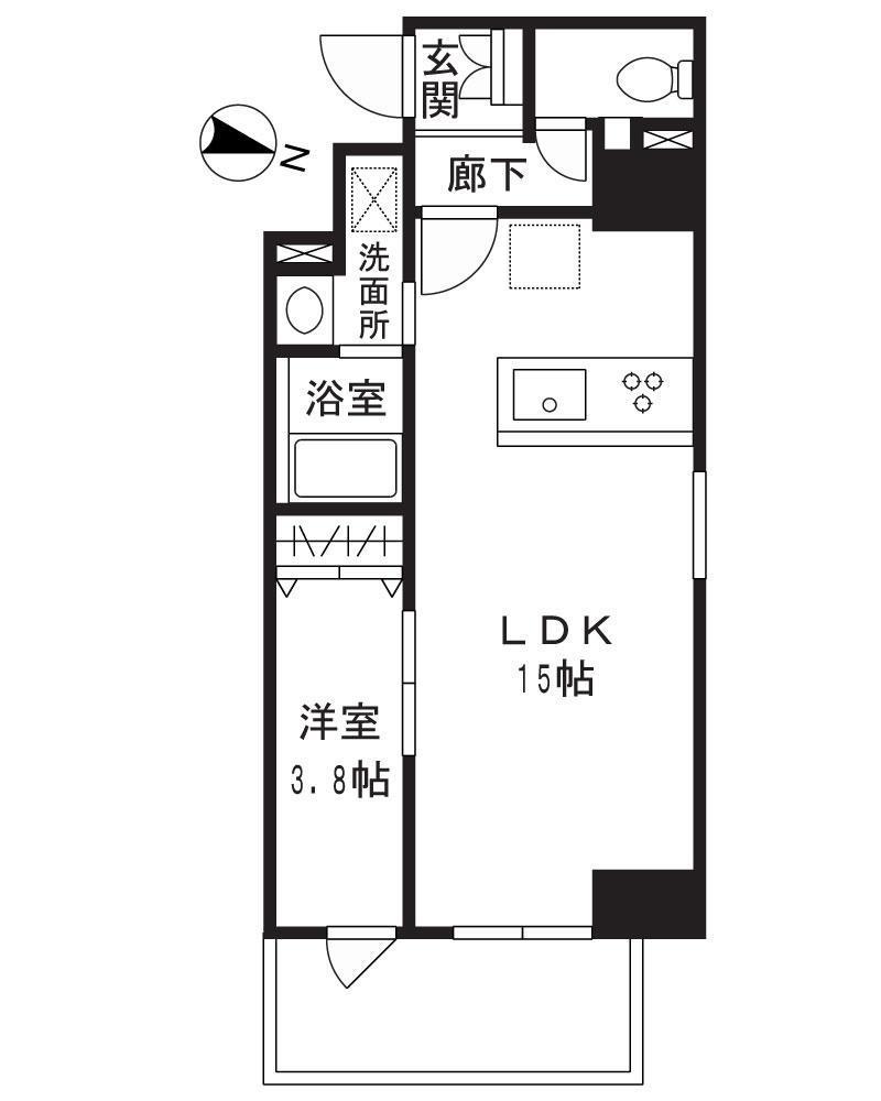 LA CLASSE笹塚(1LDK/3階)の間取り写真