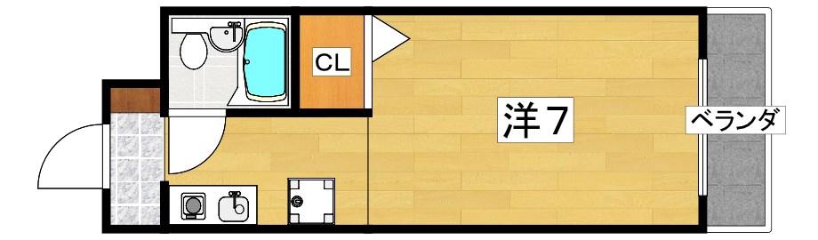 グロースコート香里園(1K/2階)の間取り写真