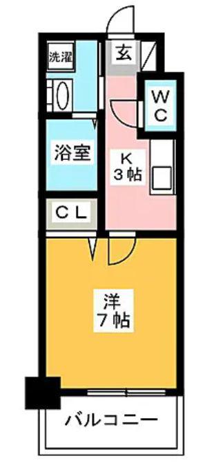 サヴォイ リトリートハウス(1K/10階)の間取り写真