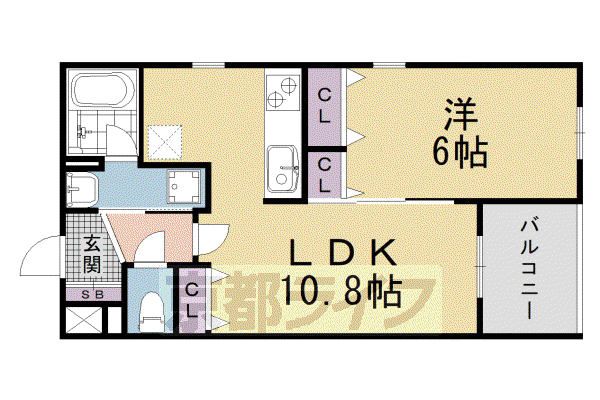 エレガンス(1LDK/5階)の間取り写真