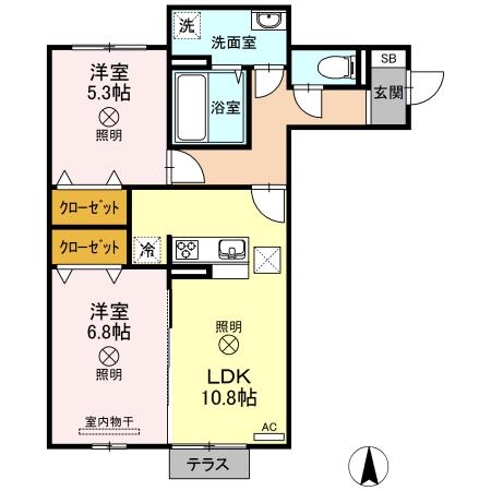 グランド レジデンス(2LDK/1階)の間取り写真