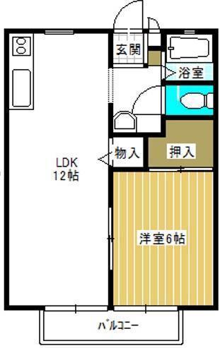 サンライフ池田(1LDK/2階)の間取り写真