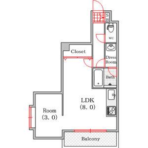 シュトラール高津(1LDK/7階)の間取り写真