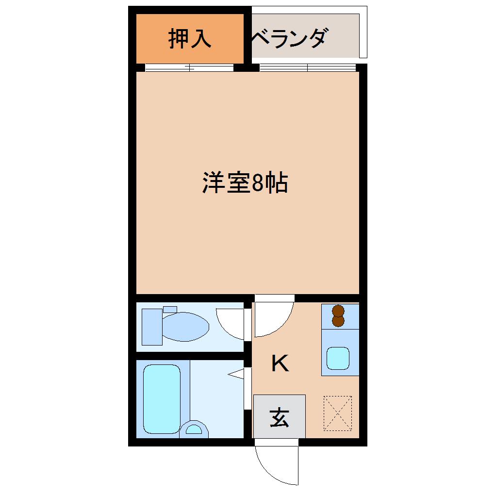 コーポオータム(1K/1階)の間取り写真
