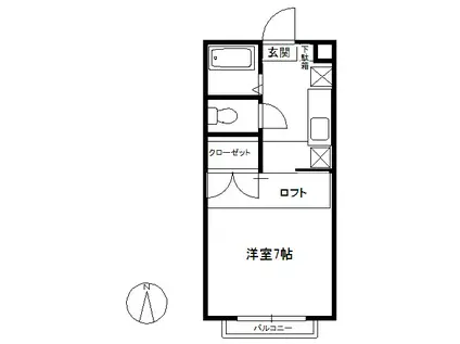 コーポセブン(1K/1階)の間取り写真