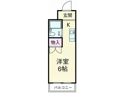コーポリカIII(ワンルーム/1階)の間取り写真