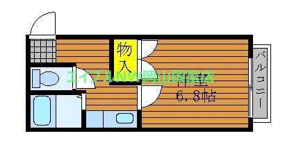 リバーサイドアーバン(1K/2階)の間取り写真