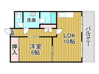 シャトー帯広(1LDK/4階)の間取り写真