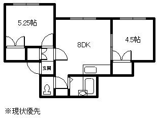 イトーピアハイツ6-3(2DK/1階)の間取り写真