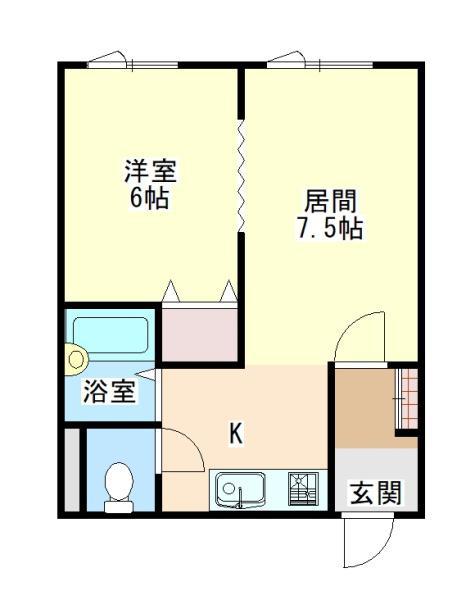コーポ華みずき(1LDK/3階)の間取り写真