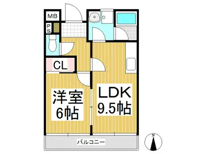 リンピア太田(1LDK/2階)の間取り写真