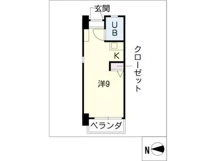 コートハウスNADA(ワンルーム/2階)の間取り写真