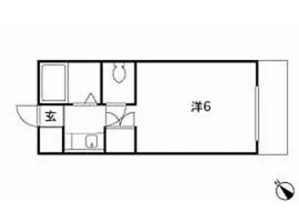 エスカリア中山南(1K/2階)の間取り写真