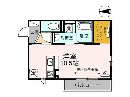 メルヴェイユ彦三(ワンルーム/3階)の間取り写真