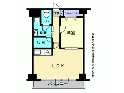 敷島ビル(1LDK/6階)の間取り写真