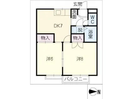 エトワール浅草 A棟(2DK/2階)の間取り写真
