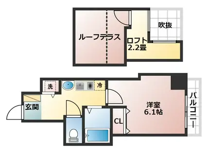 ランドマークシティ大阪城南第2(1K/10階)の間取り写真