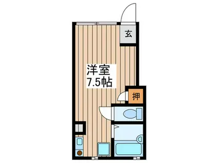 プリヴェールサトイ(ワンルーム/1階)の間取り写真