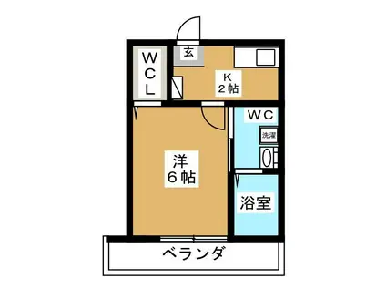 ベルソレイユ鶴見(1K/1階)の間取り写真