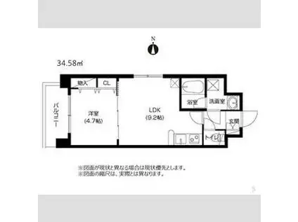 アーバネックス福島(1LDK/3階)の間取り写真