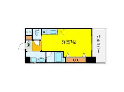 プリモディーネ福島(ワンルーム/2階)の間取り写真