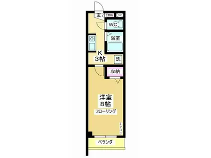 レジデンス上野田II(1K/2階)の間取り写真