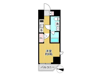 SHOKEN RESIDENCE横浜鶴見III(1K/4階)の間取り写真