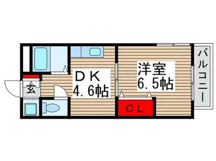 田中ハイツ(1DK/2階)の間取り写真
