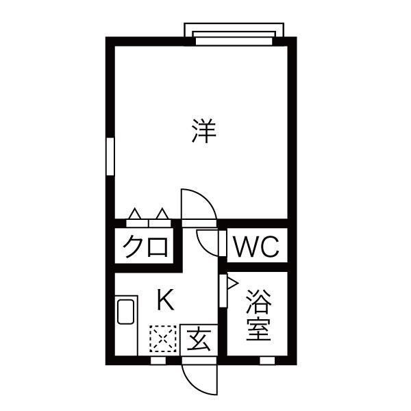 ハイツグランディ(1K/2階)の間取り写真