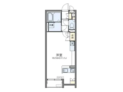 フロレゾンB(ワンルーム/1階)の間取り写真