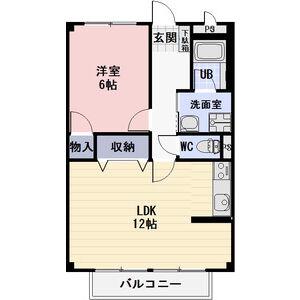 SURPLUS TWO日野(1LDK/2階)の間取り写真