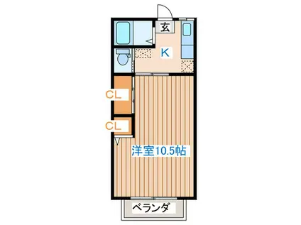 CONDOMINIUM OGAWA(1K/2階)の間取り写真