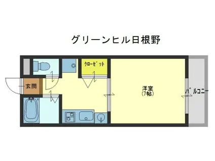 グリーンヒル日根野(1K/2階)の間取り写真