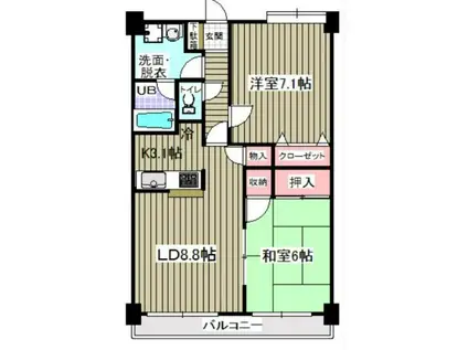 アウラ10(2LDK/6階)の間取り写真