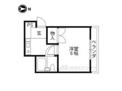 コーポ御薗橋(1K/3階)の間取り写真