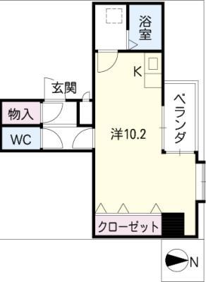 ソフィア(ワンルーム/4階)の間取り写真